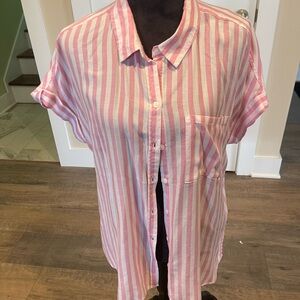 Pink Striped Women's Blouse